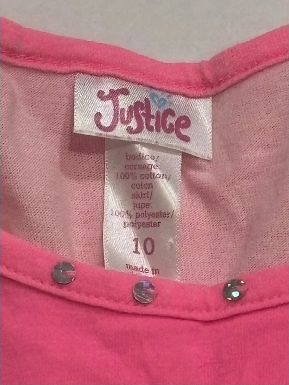 Justice Girls Pink Leopard Print Sequin Sundress Size 10 Sleeveless Knee Length